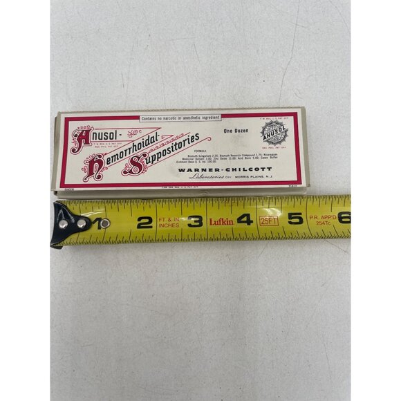 Anusol Hemorrhoidal Suppositories Vintage Warner-Chilcott One Dozen Box Collecti - Picture 5 of 5